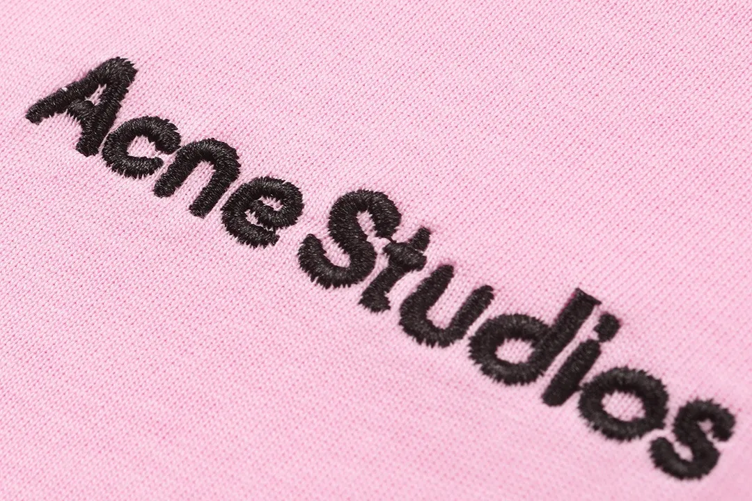 Acne Studios 2026 New Arrival logo Same Style t 100％ 32 ：Pink Size：XS S M L